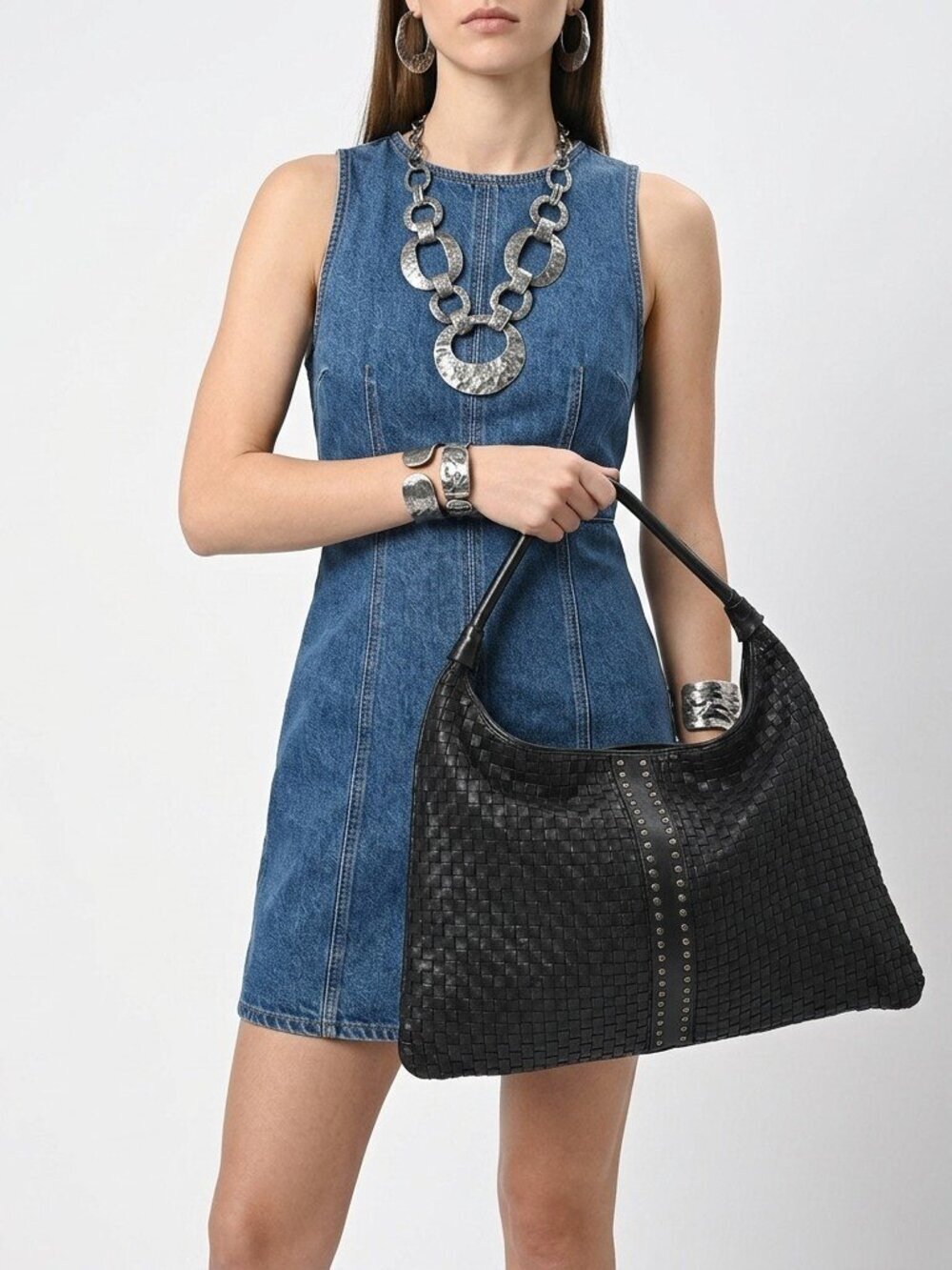 Beth Dutton Style Artisan Woven Leather Hobo Bag