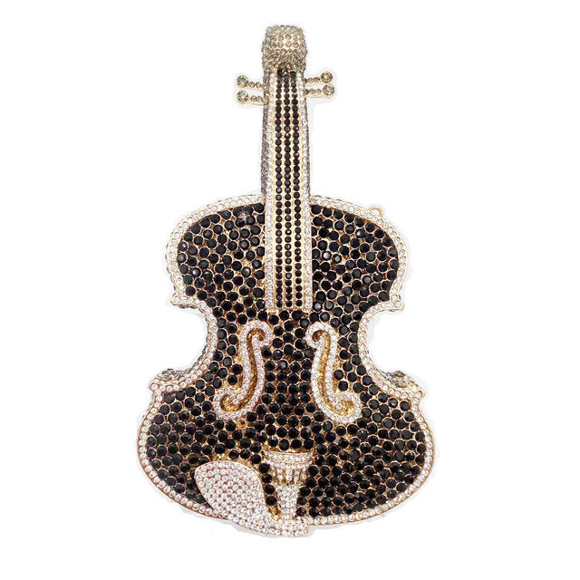 Amazing Luxury Violin Crystal Evening Bag