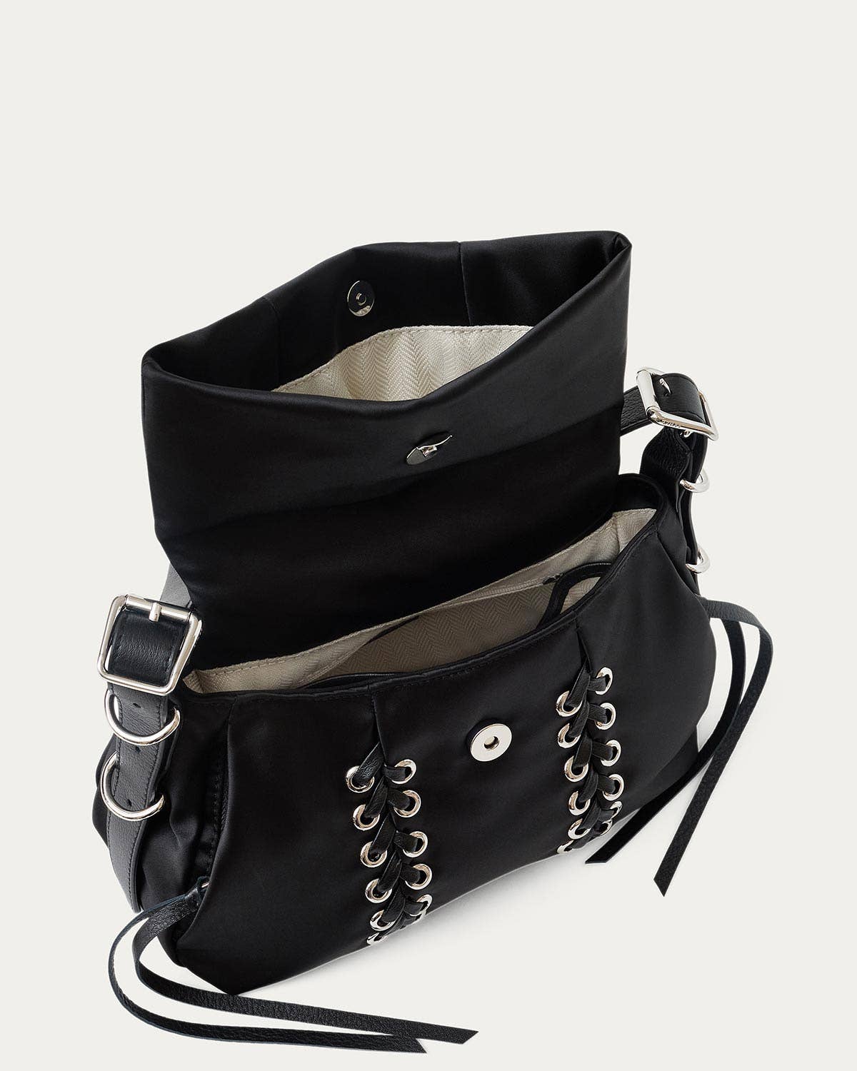 Lace Up Double Entry Crossbody