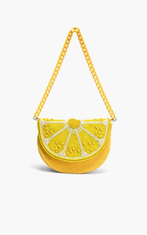 America & Beyond Couture Crescent Lemon Shoulder Bag