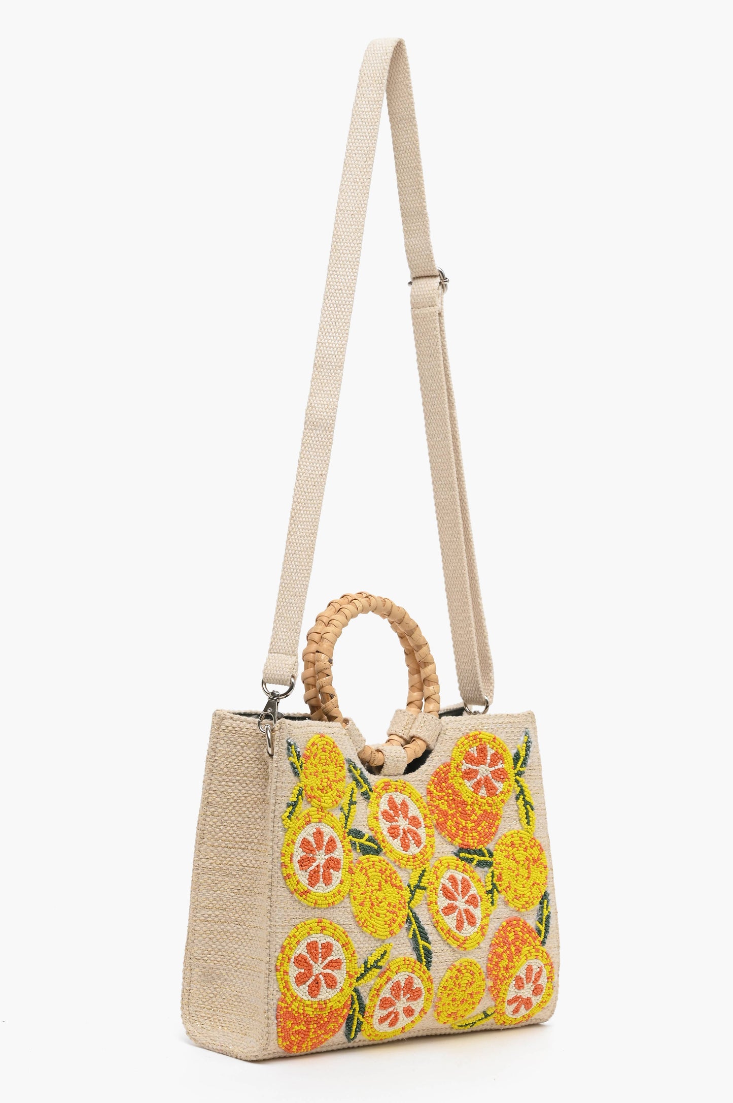 American & Beyond Orange Beaded shoulder bag
