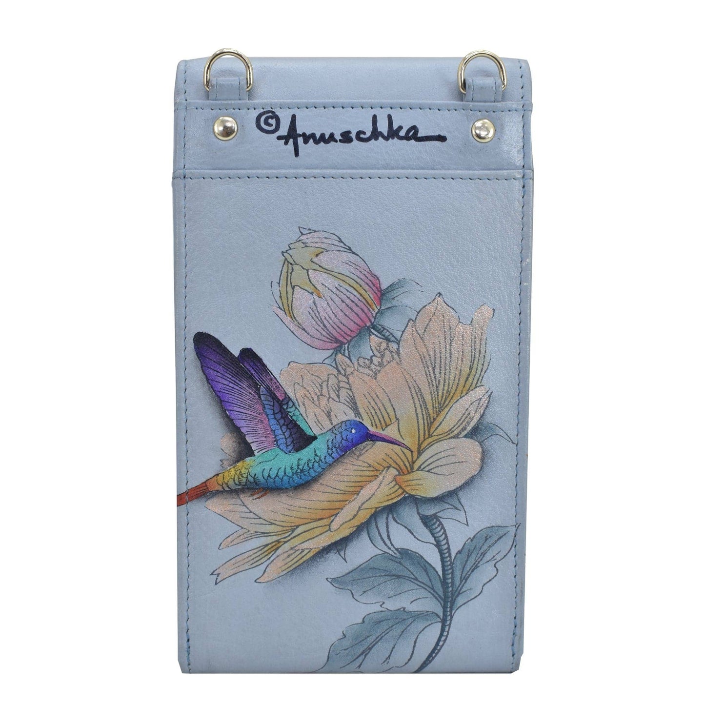 Hand-Painted Leather Smartphone Crossbody - 1154