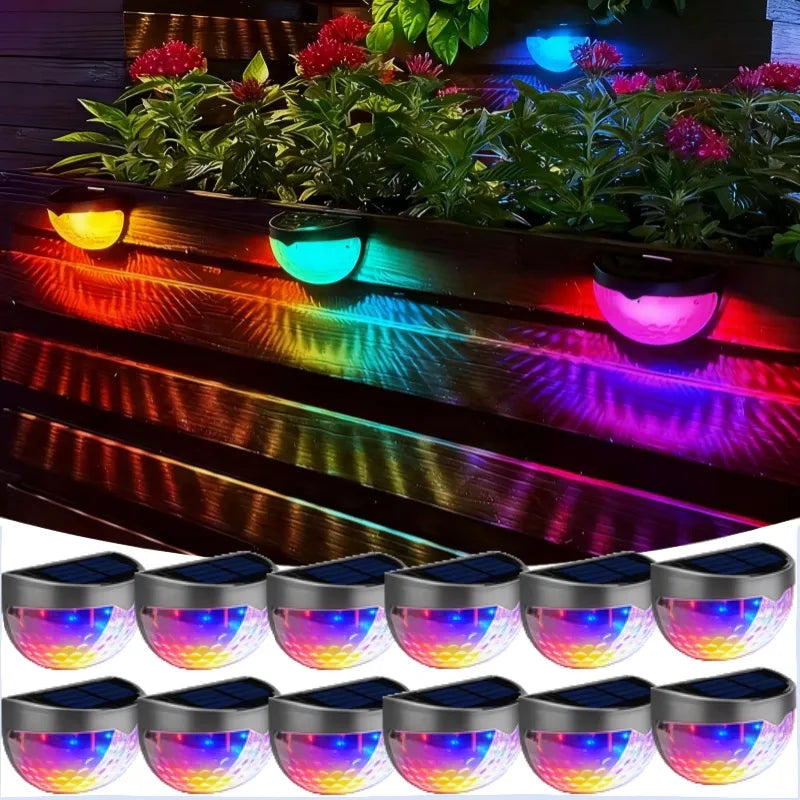 12/6 Solar Fence Lights, Solar Platform Lights, Solar Wall Lights, Rechargeable Solar Cells, Suitable For Front Porches, Security Lights, Wall Installation, Terraces, Fences, Garages, Decoration