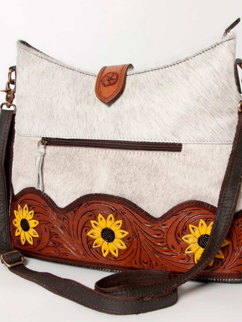 Olay by American Darling Rustic Sunflower Crossbody Hobo