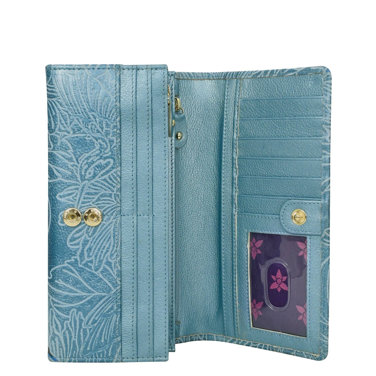 Anuschka Accordion Flap Wallet - 1112 with Hummingbirds
