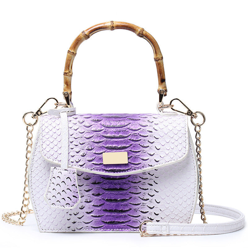 Snake print handbag- Faux Leather