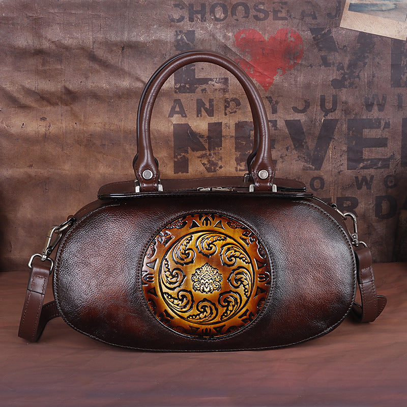 "The Sassy Lady" Cowhide embossed dumpling bag