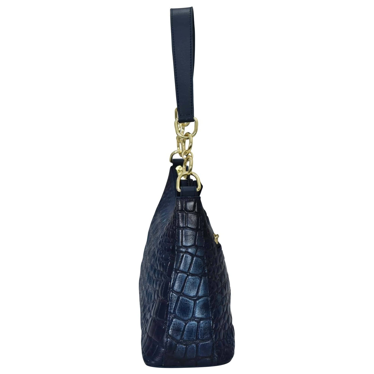 Anuschka Hobo With Chain Strap - 707 -navy