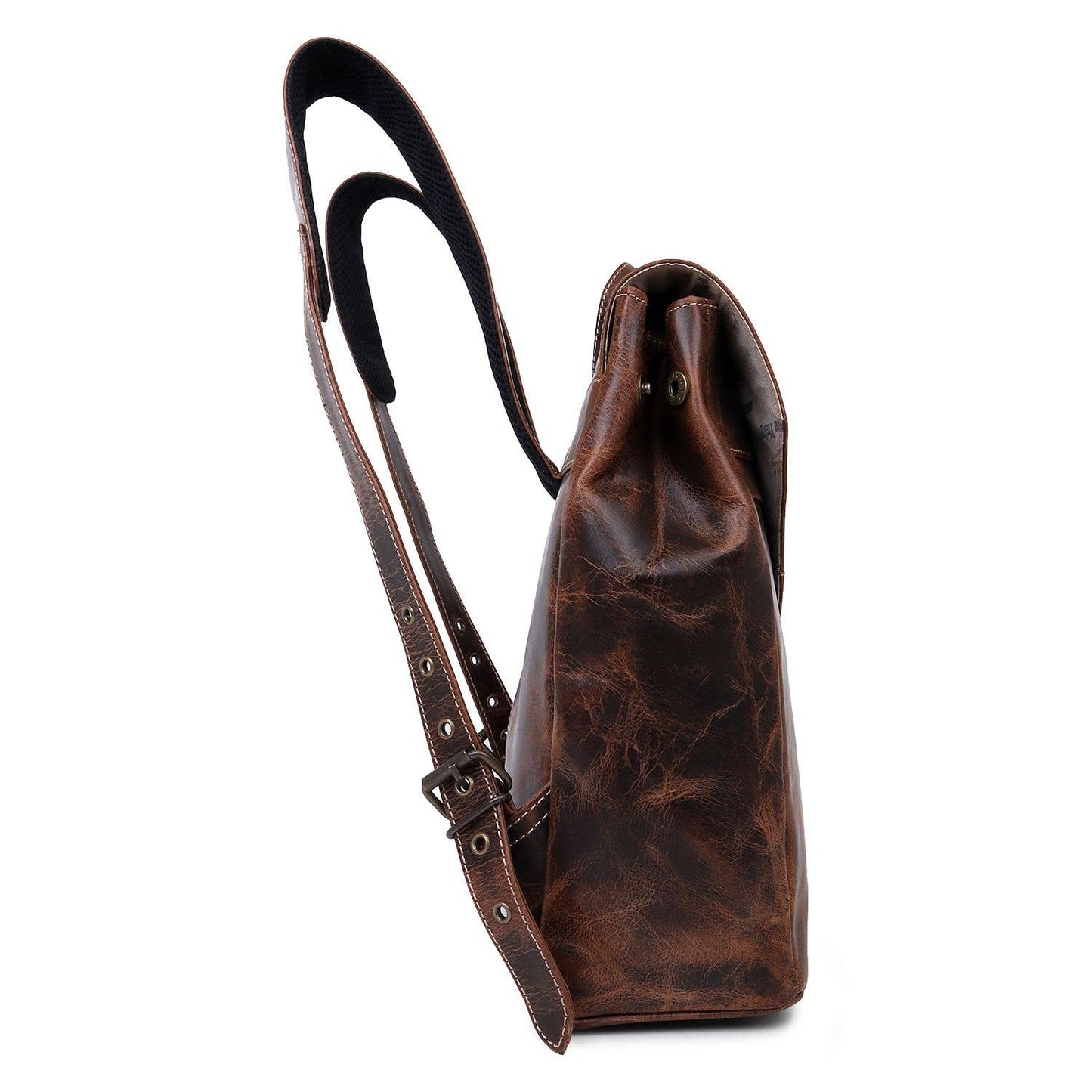 Rustic Leather Women's Backpack - Dark Brown