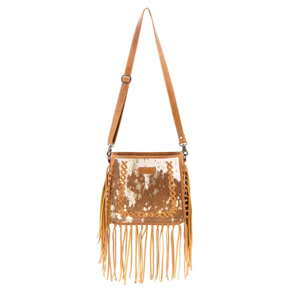 Full Grain Leather & Acid Wash Cowhide Shoulder Bag -Women's