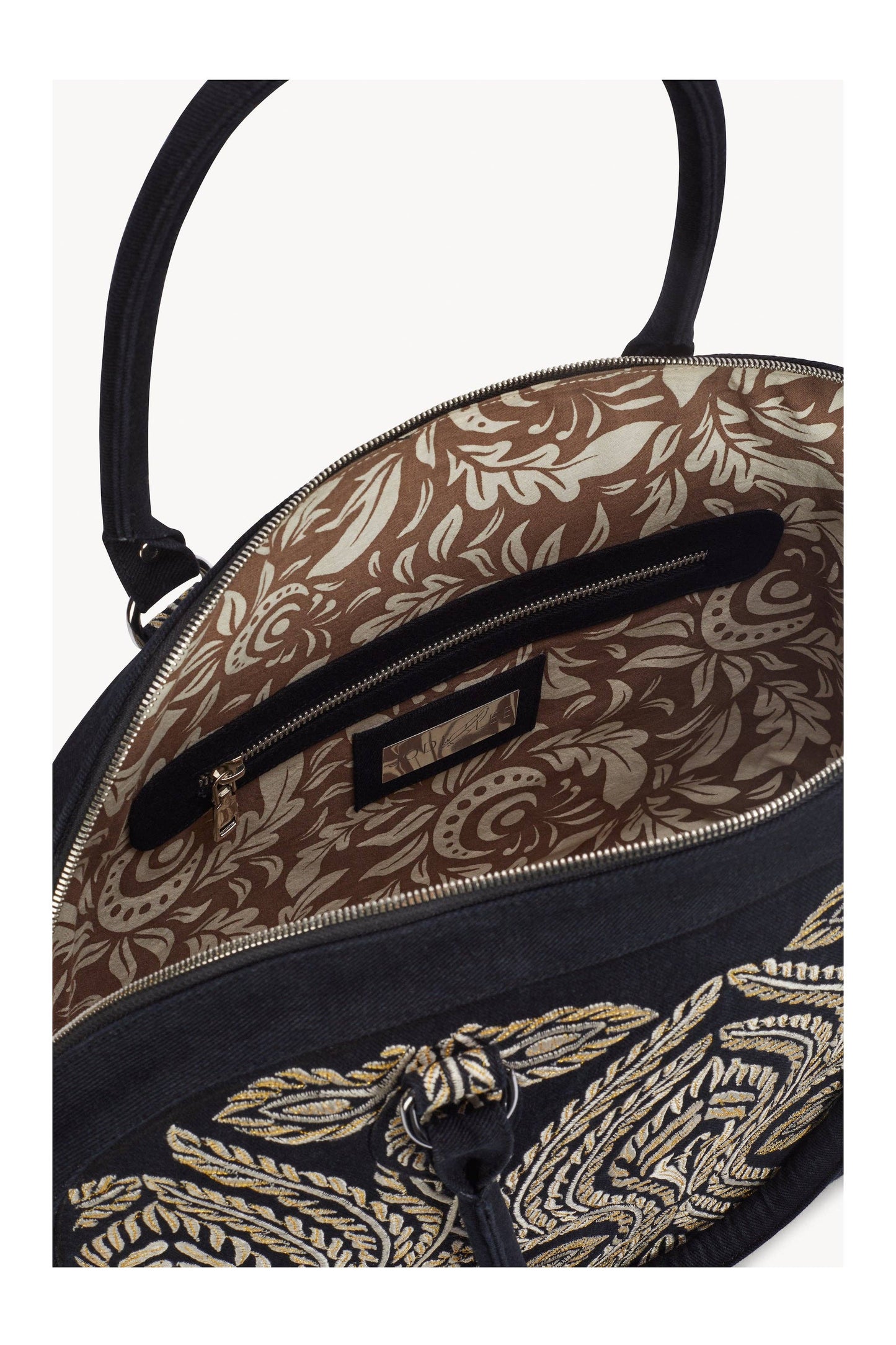 Mini Queen Marrakesh Embroidery Bag Black Denim