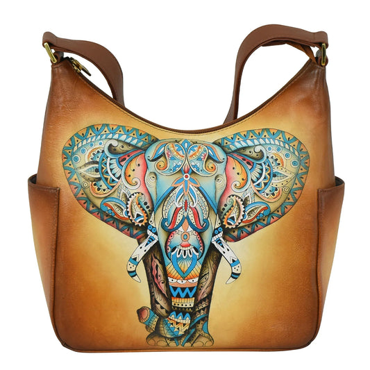 Anuschka Elephant Mandala Classic Hobo With Side Pockets - 382