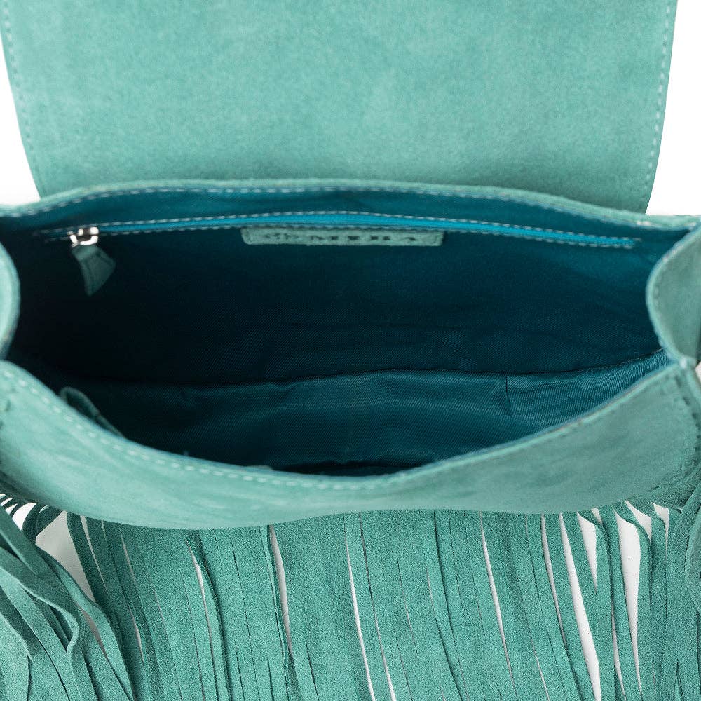 Mojave Meadow Leather Bag- Turquoise