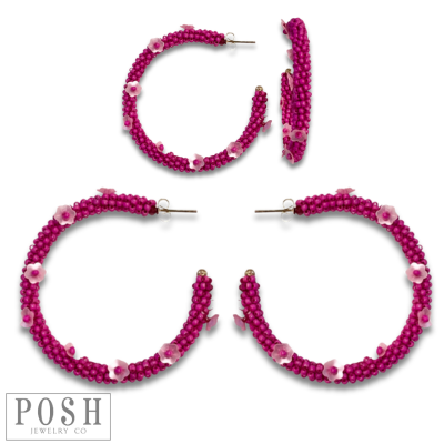 Seed bead hoop earring, last call