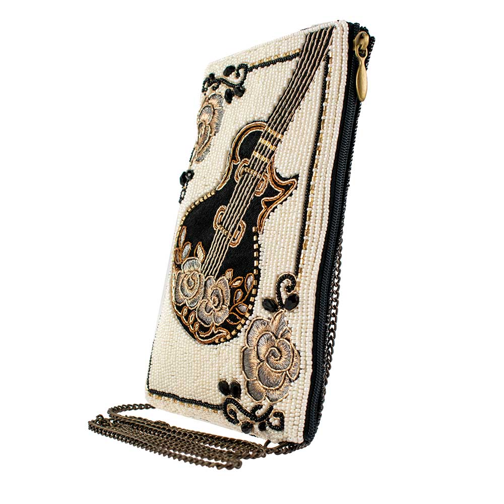 Guitar Player Beaded Guitar Crossbody Phone Bag