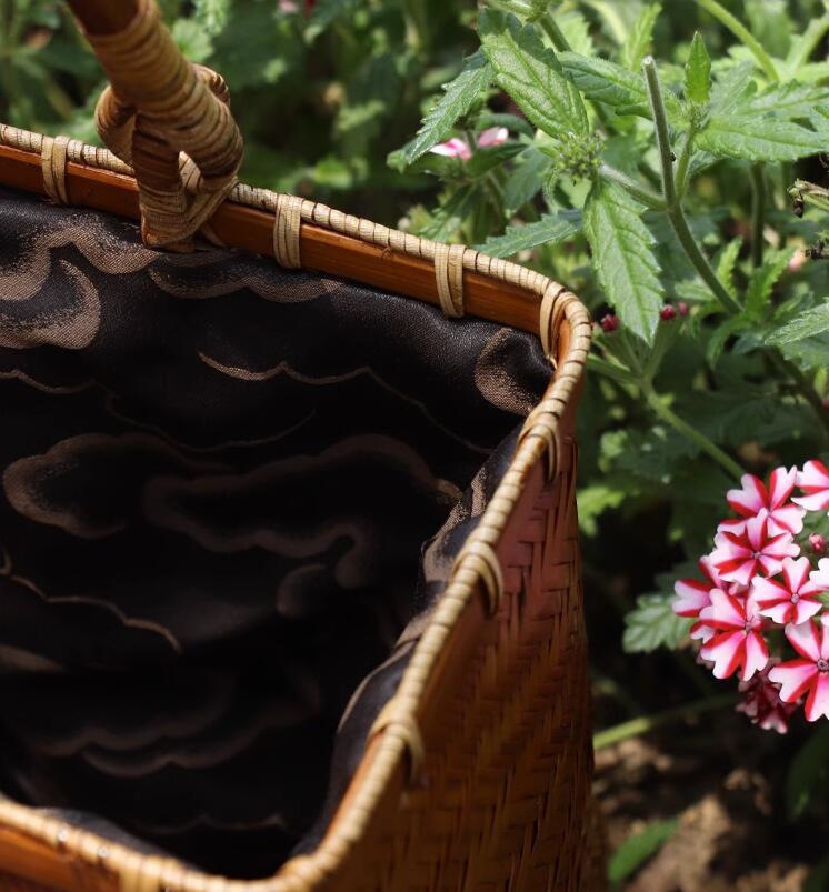 "The Olivia" organic woven bamboo handbag