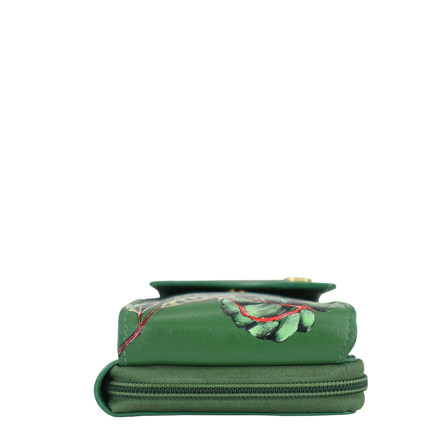 Anuschka Crossbody Phone Case - 1173 Green with butterflies