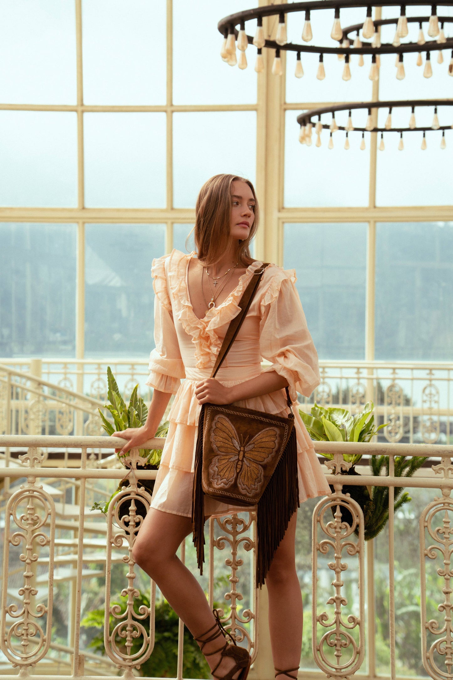 California Sister Embroidery Bag Whiskey