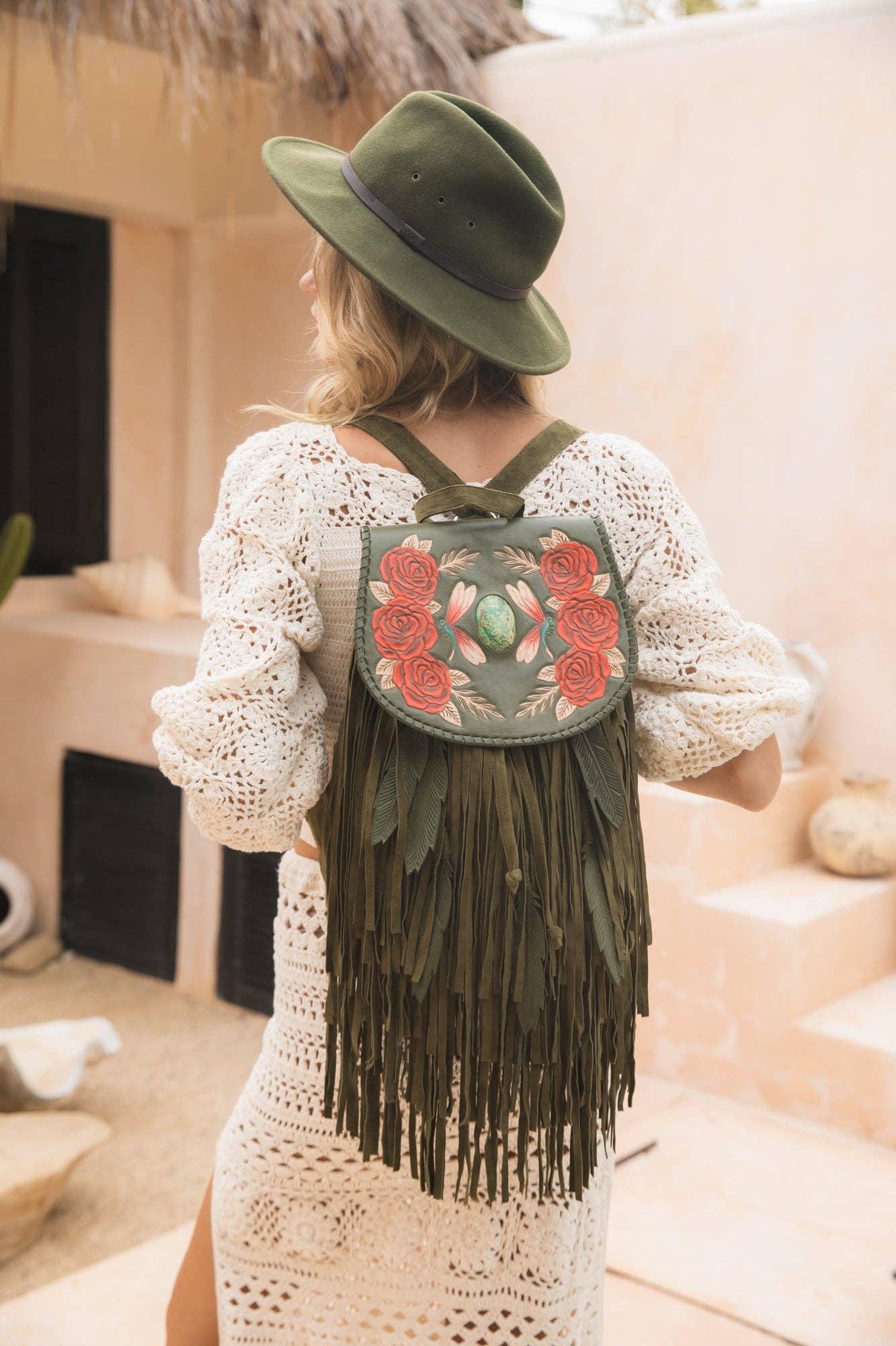 Akaroa Rose Backpack Olive