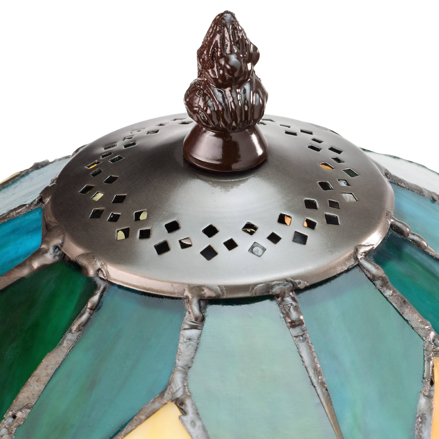 16.5"H Sunflowers Stained Glass Candlestick Table Lamp