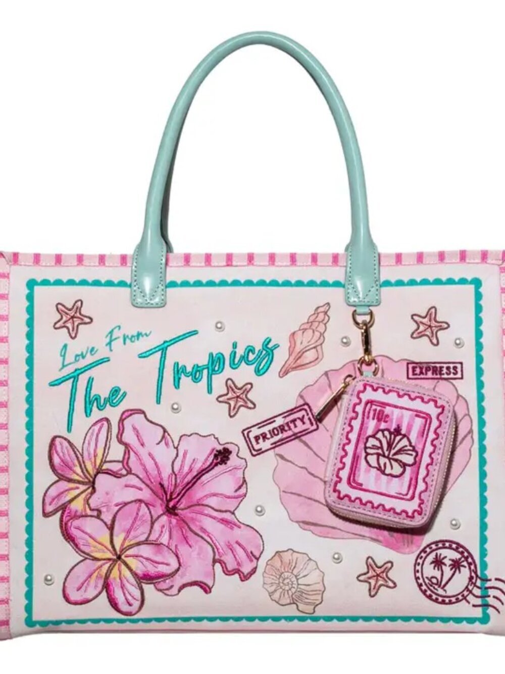Tropical Postcard Tote Bag- Love from the Tropics Tote Bag