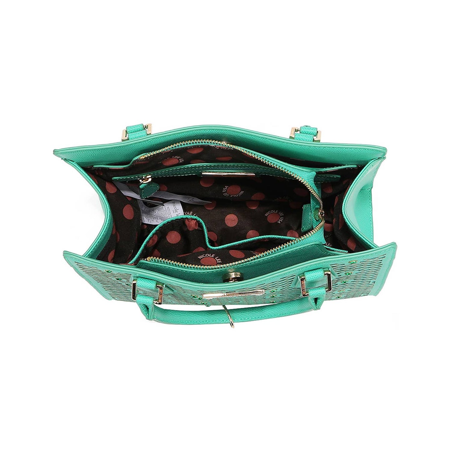 GRACIE STRUCTURED TOTE in Emerald Teal Green