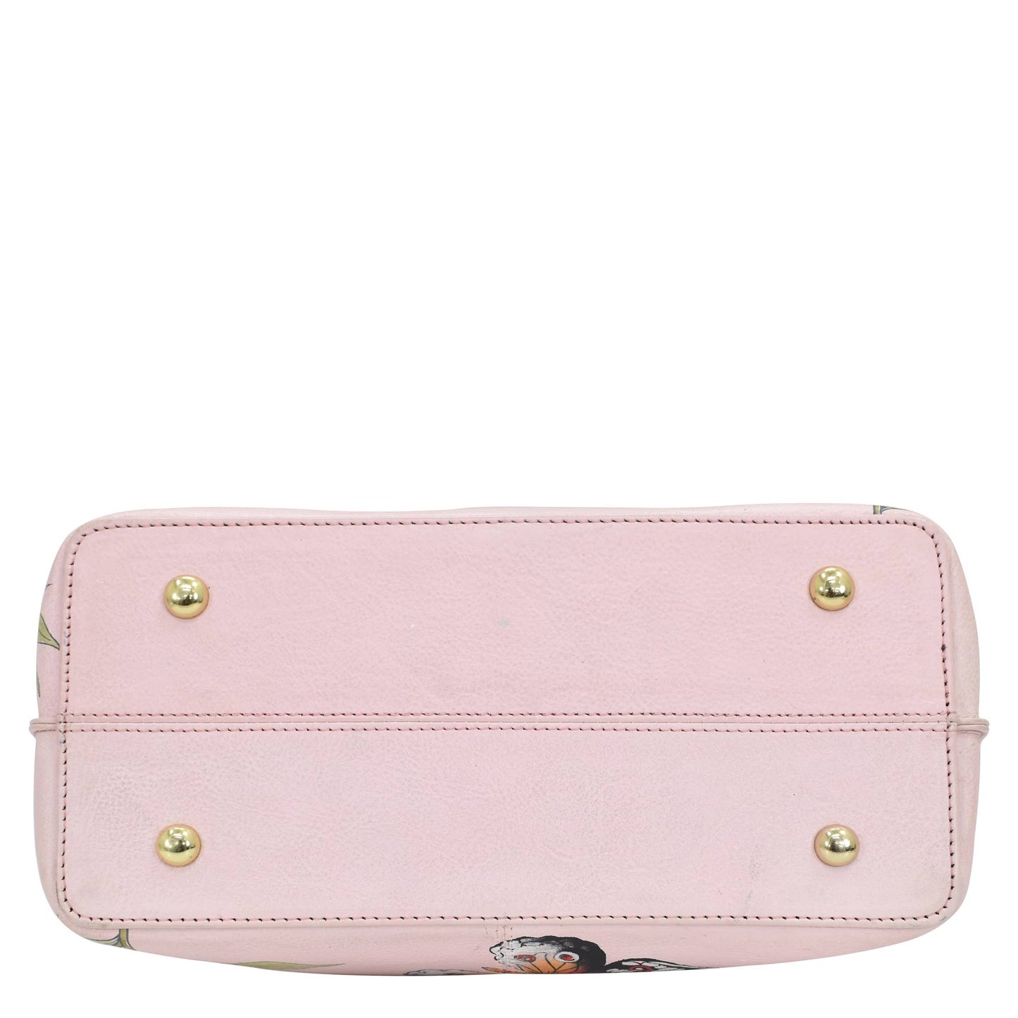 Anuschka Hand-Painted Leather Medium Tote - 693-dusty pink with butterfly