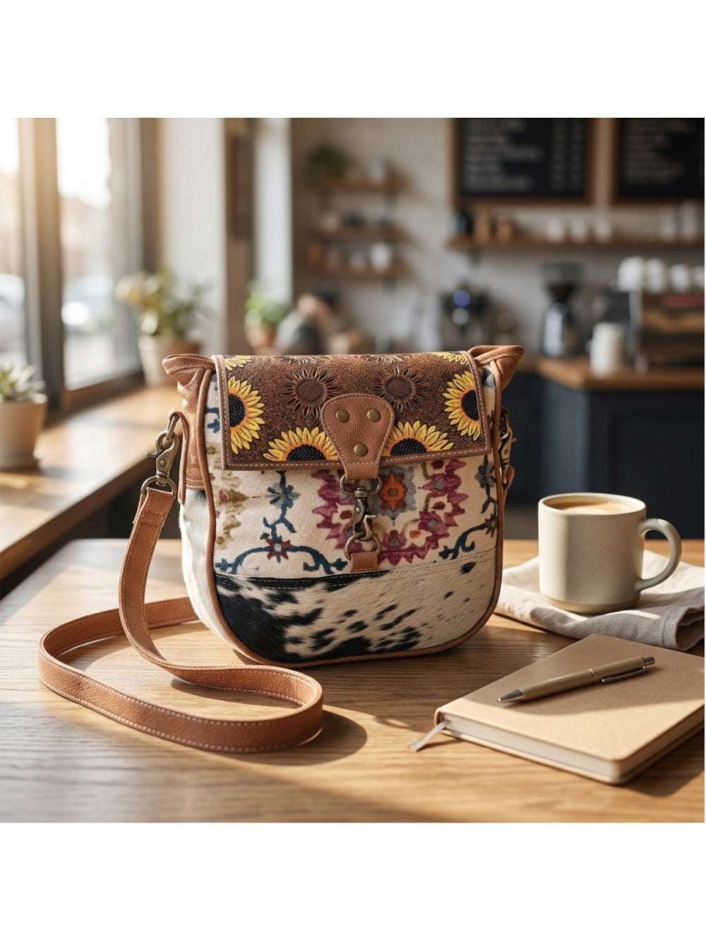 Ohlay by American Darling Boho Dreams Sunflower Crossbody Bag