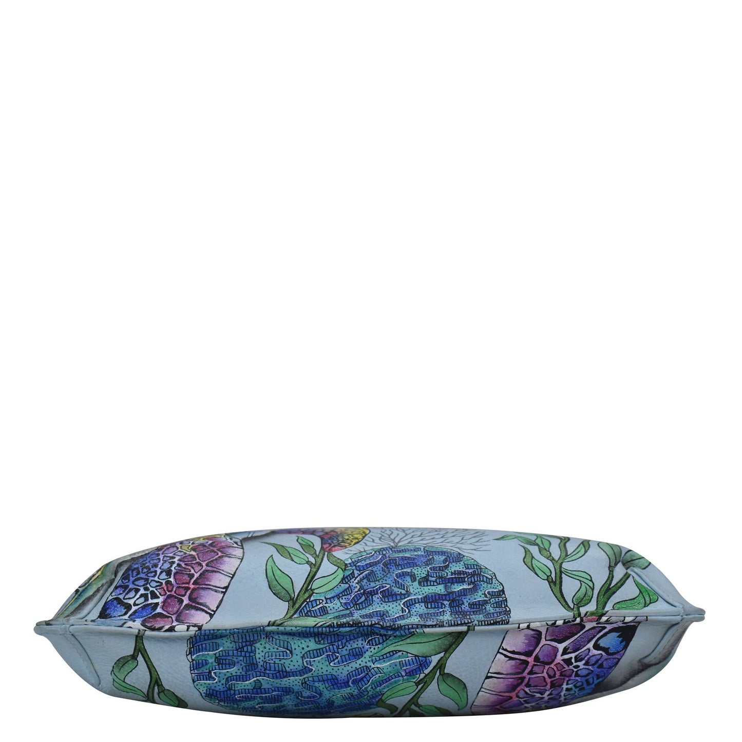 Anuschka Hand-Painted Leather Slim Crossbody With Front Zip - 452-sea turtles