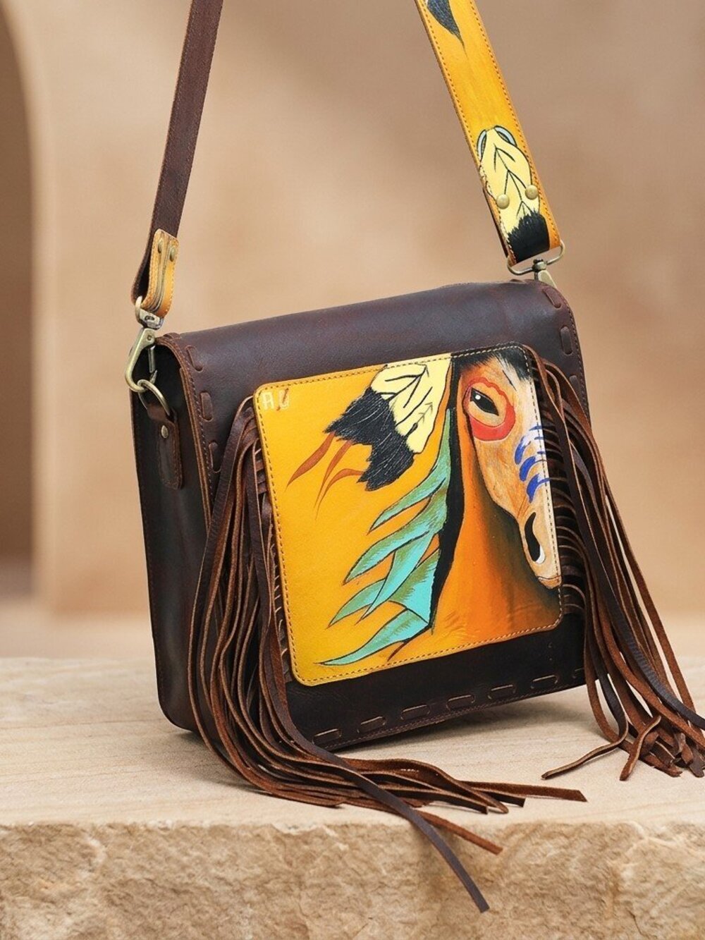 American Darling Wild Horse Western Fringe Crossbody Bag