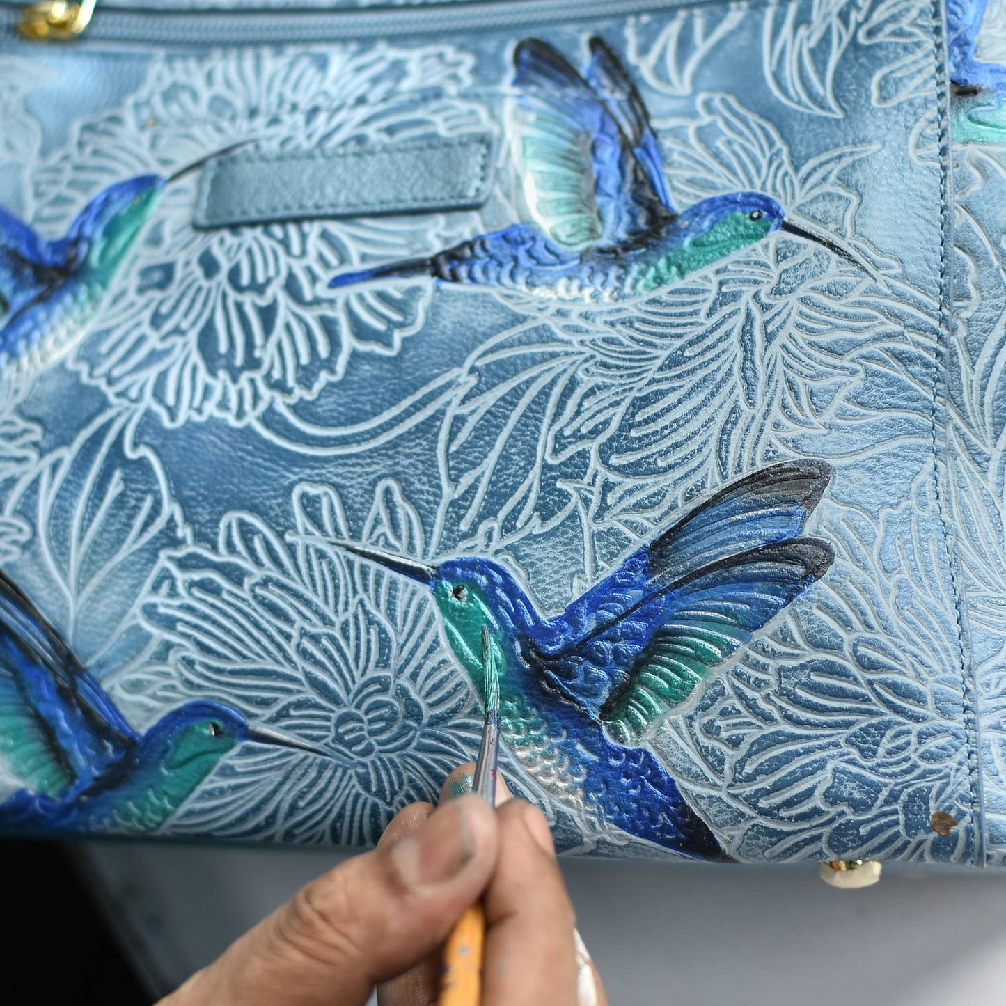 Anuschka Accordion Flap Wallet - 1112 with Hummingbirds