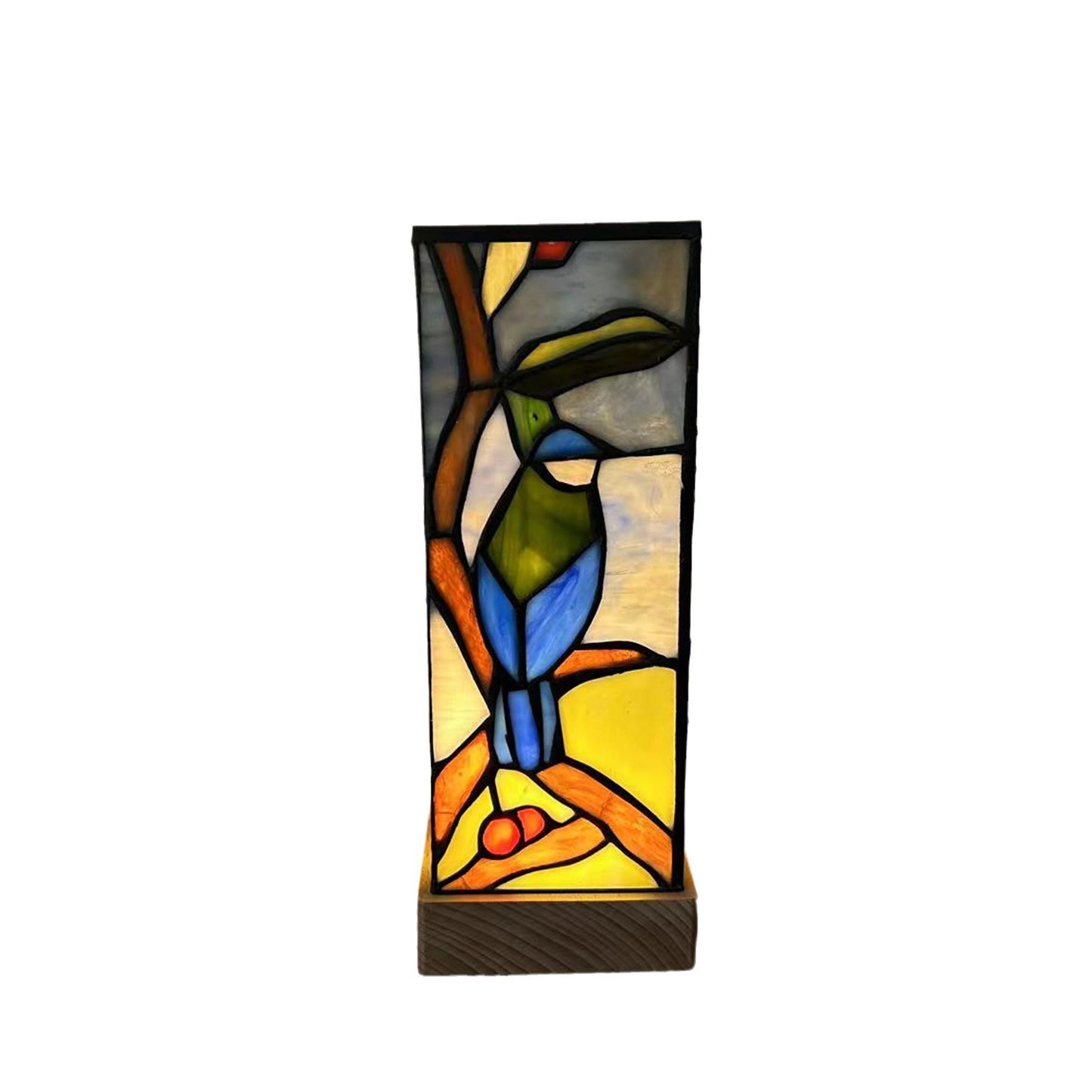 Colorful Stained-glass Bird And Duck Pattern Night Lamp A Cozy Decorative Light