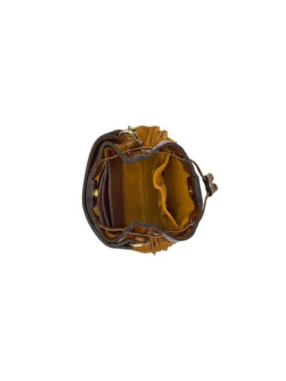 Patricia Nash Mini Elisa Chain Crossbody with Heart Charm - Suede Leather Fringe