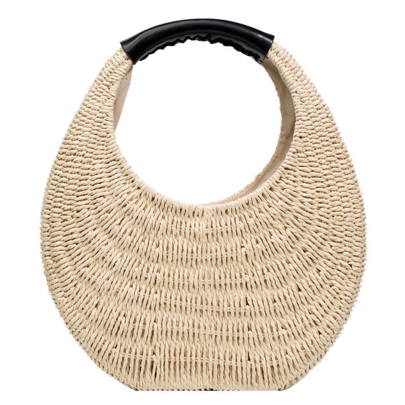 Rattan Moon Handbag