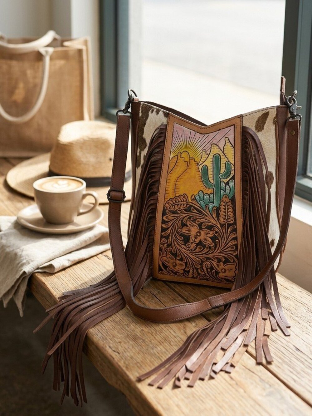 American Darling Sunrise in the Desert Bloom Fringe Crossbody
