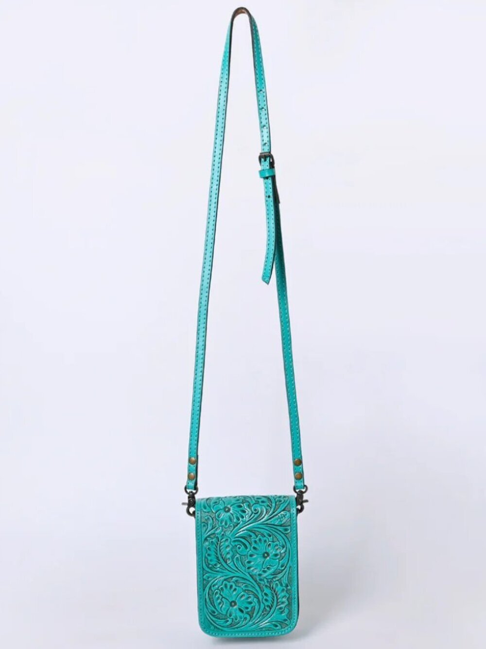 American Darling Turquoise Embossed Crossbody Phone Bag