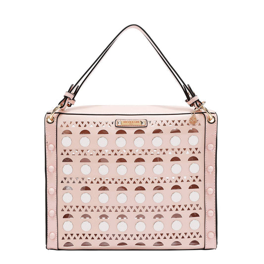 SILVER POP STUD SATCHEL BAG