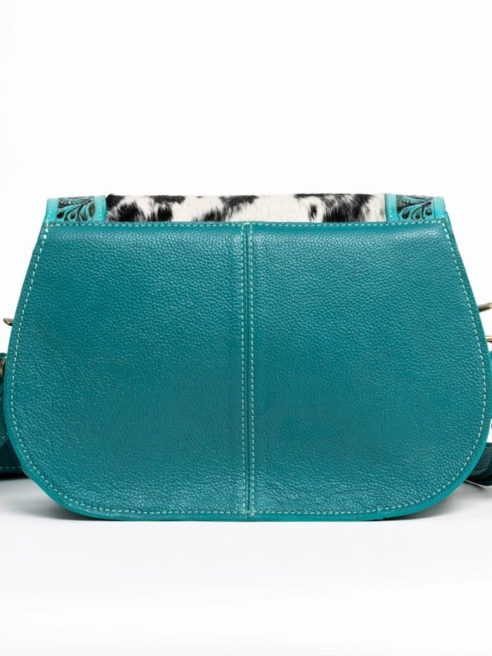 Turquoise Tooled Cowhide Crossbody