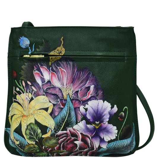 Anuschka Vintage Floral Slim Crossbody With Front Zip - 452