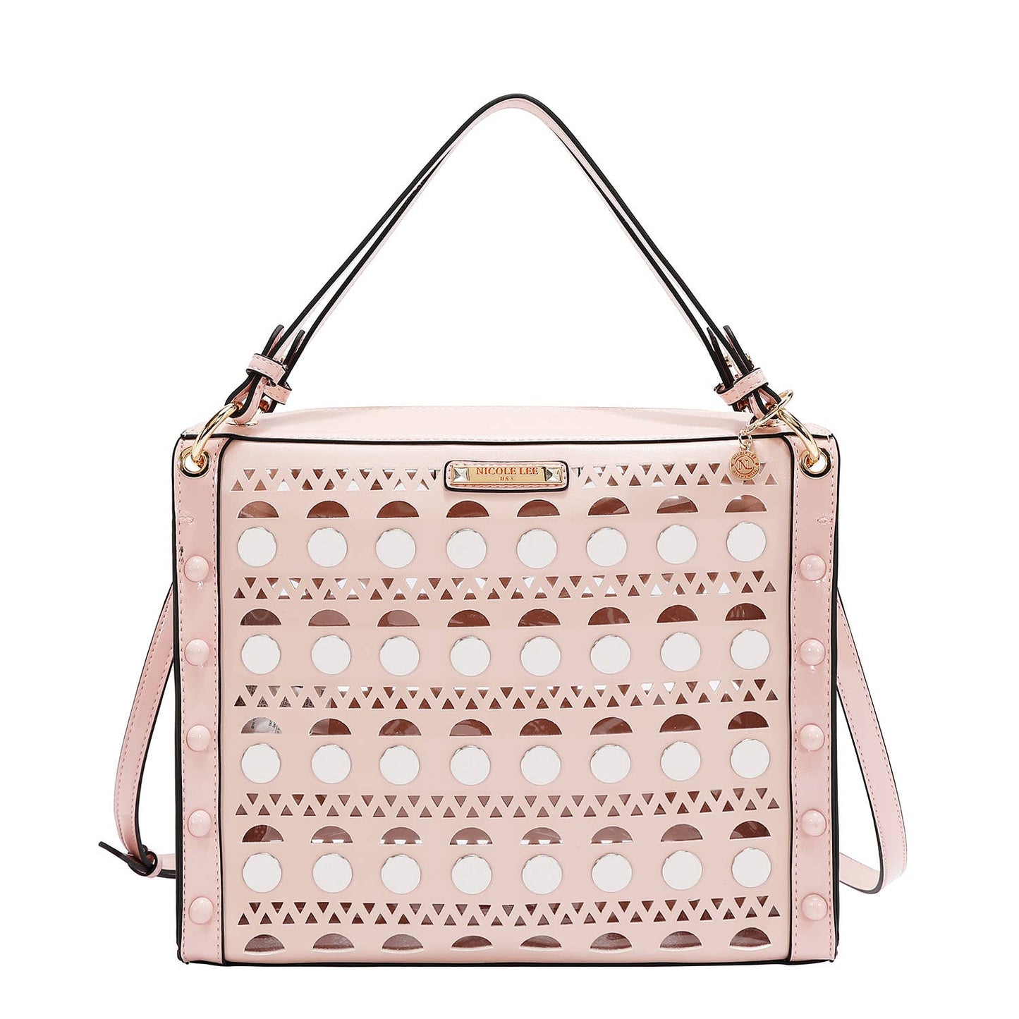 SILVER POP STUD SATCHEL BAG
