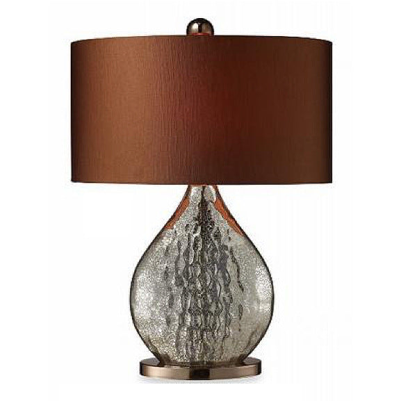 American Neoclassical Chinese Waterdrop-Textured Flat Glass Table Lamp