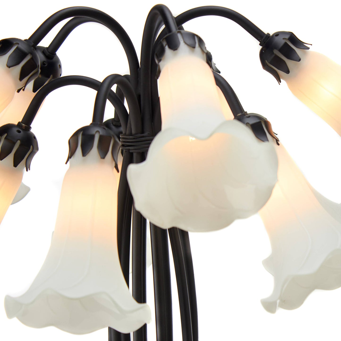 21"H Lily 10 Light White Shade Table Lamp
