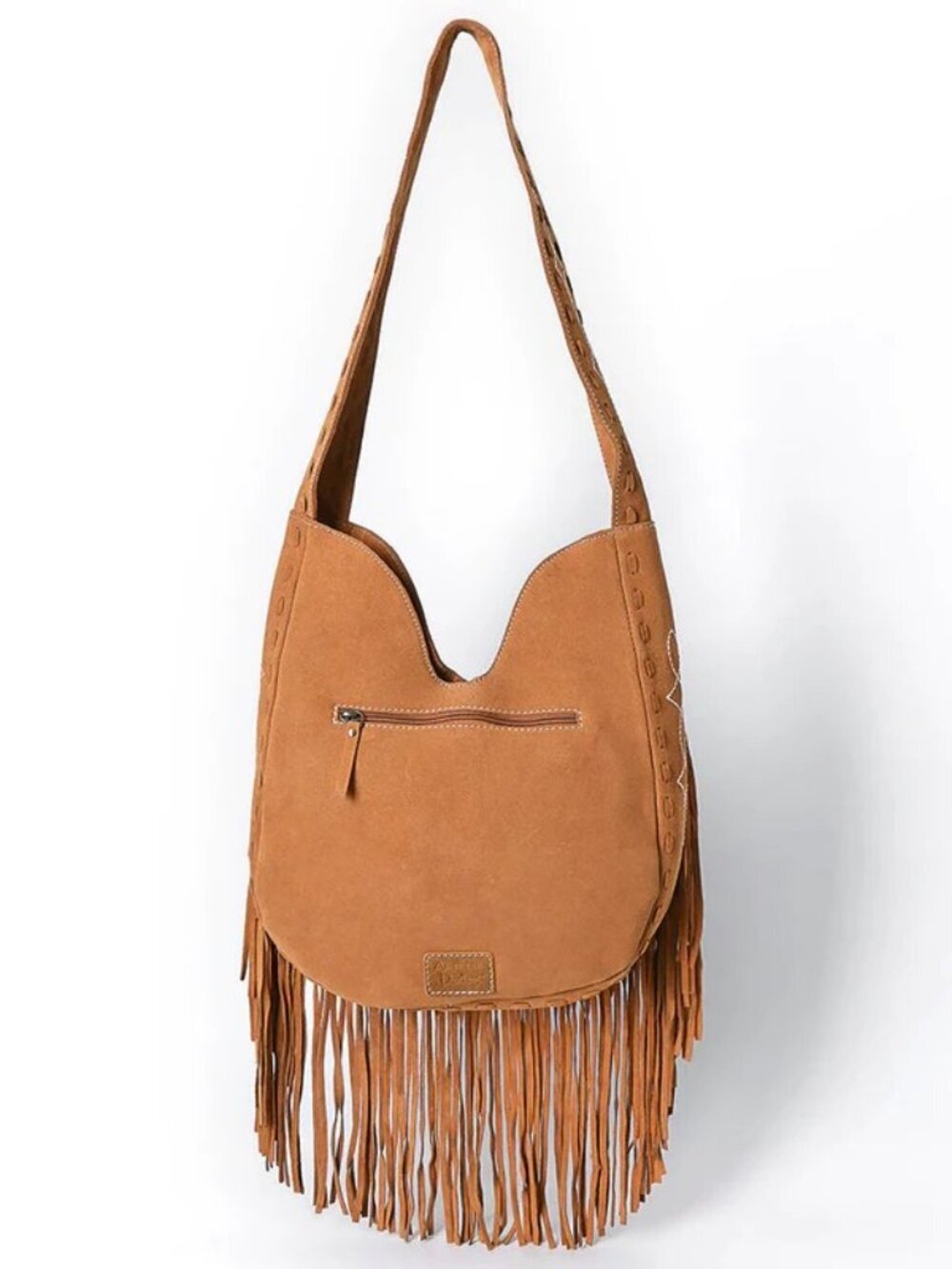 American Darling Southwest Fringe Suede Hobo Bag