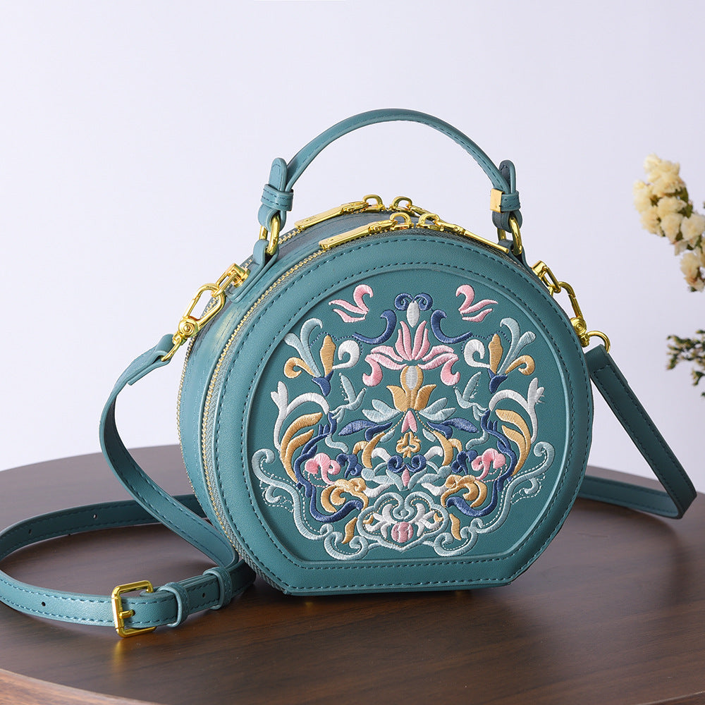 Canteen Style Crossbody Round Bag