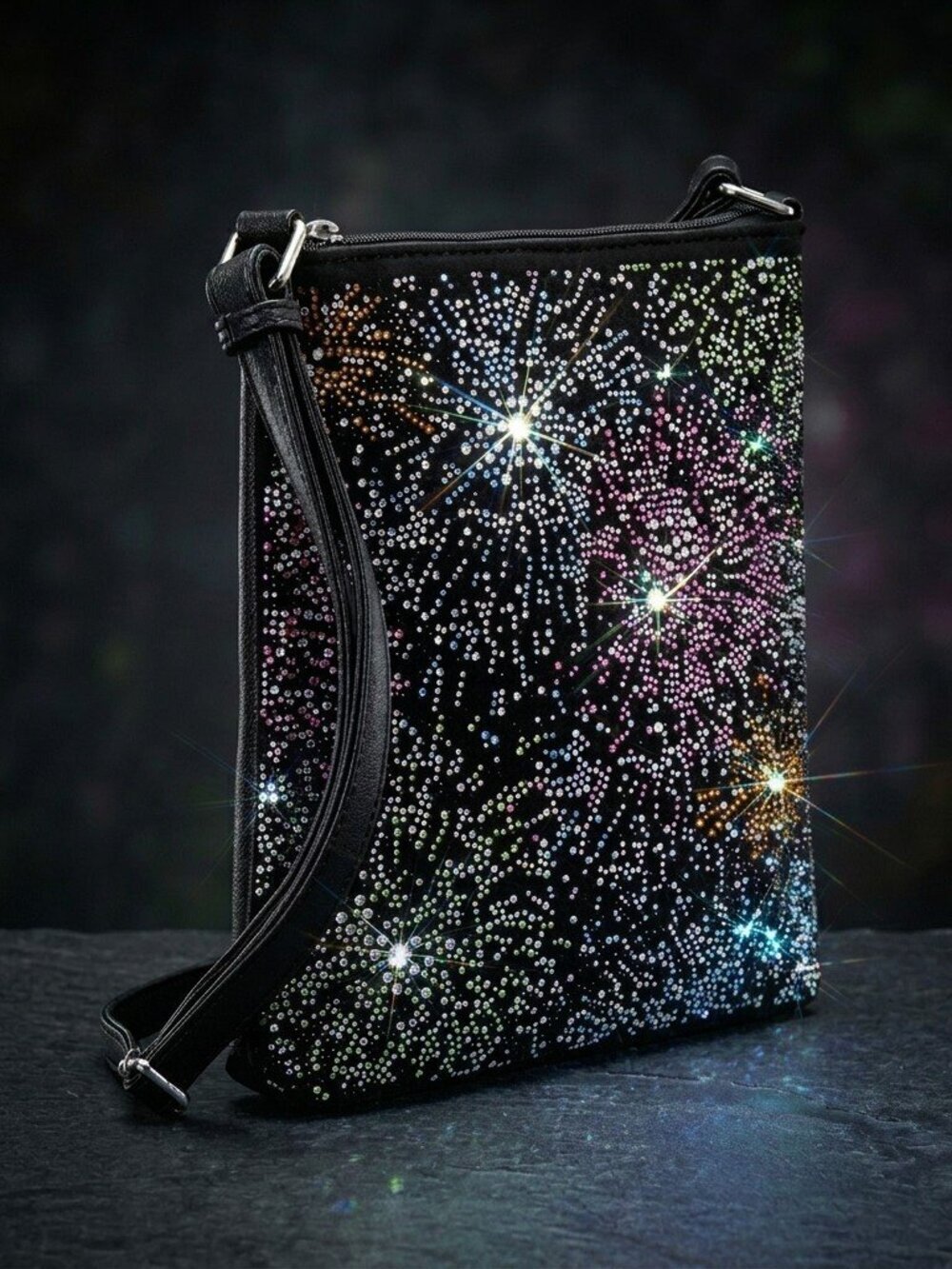 Firework Explosion Sparkle Crossbody Bag