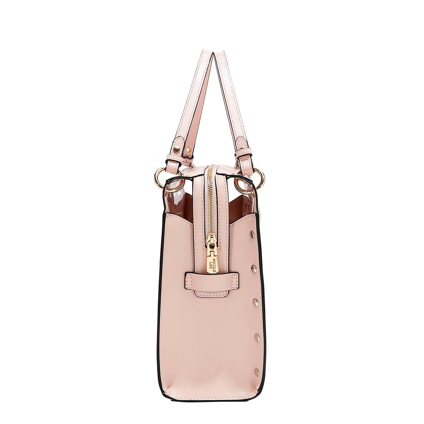 SILVER POP STUD SATCHEL BAG