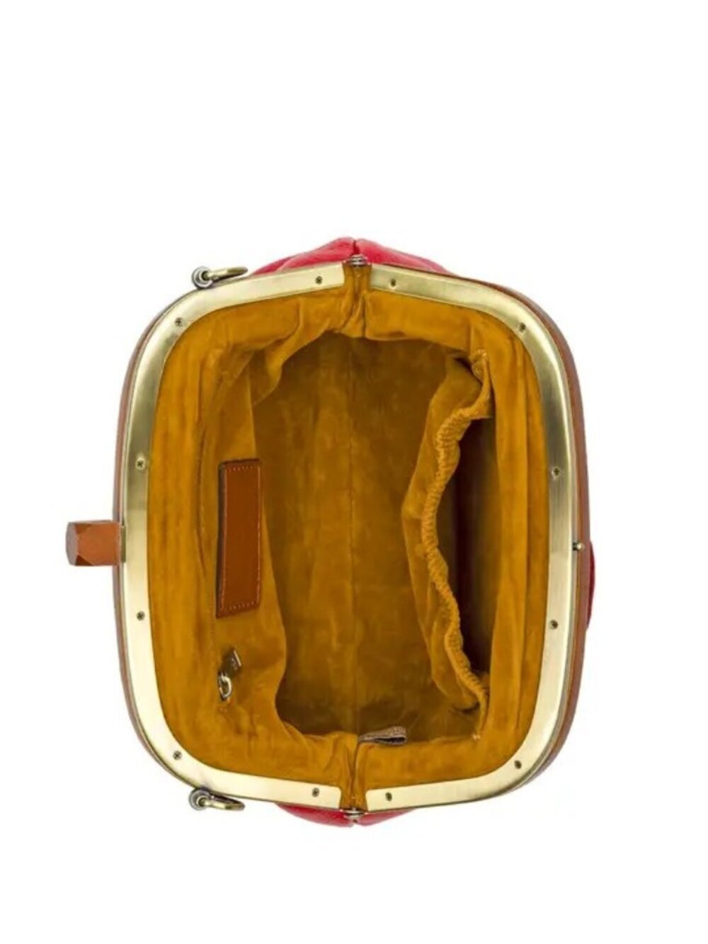 Patricia Nash Joelle Wooden Frame Crossbody - Rugged Natural Grain Leather-Rose