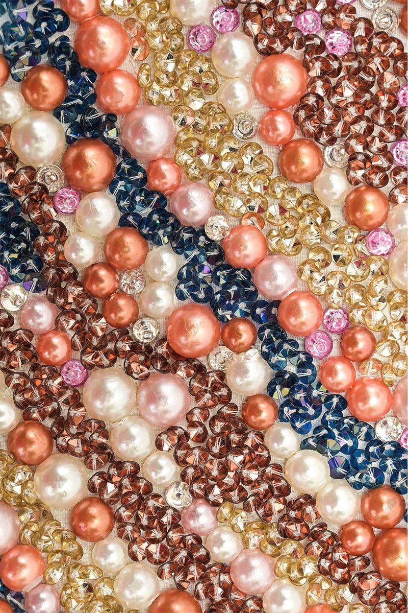 America & Beyond Pearl Beaded Hobo Bag