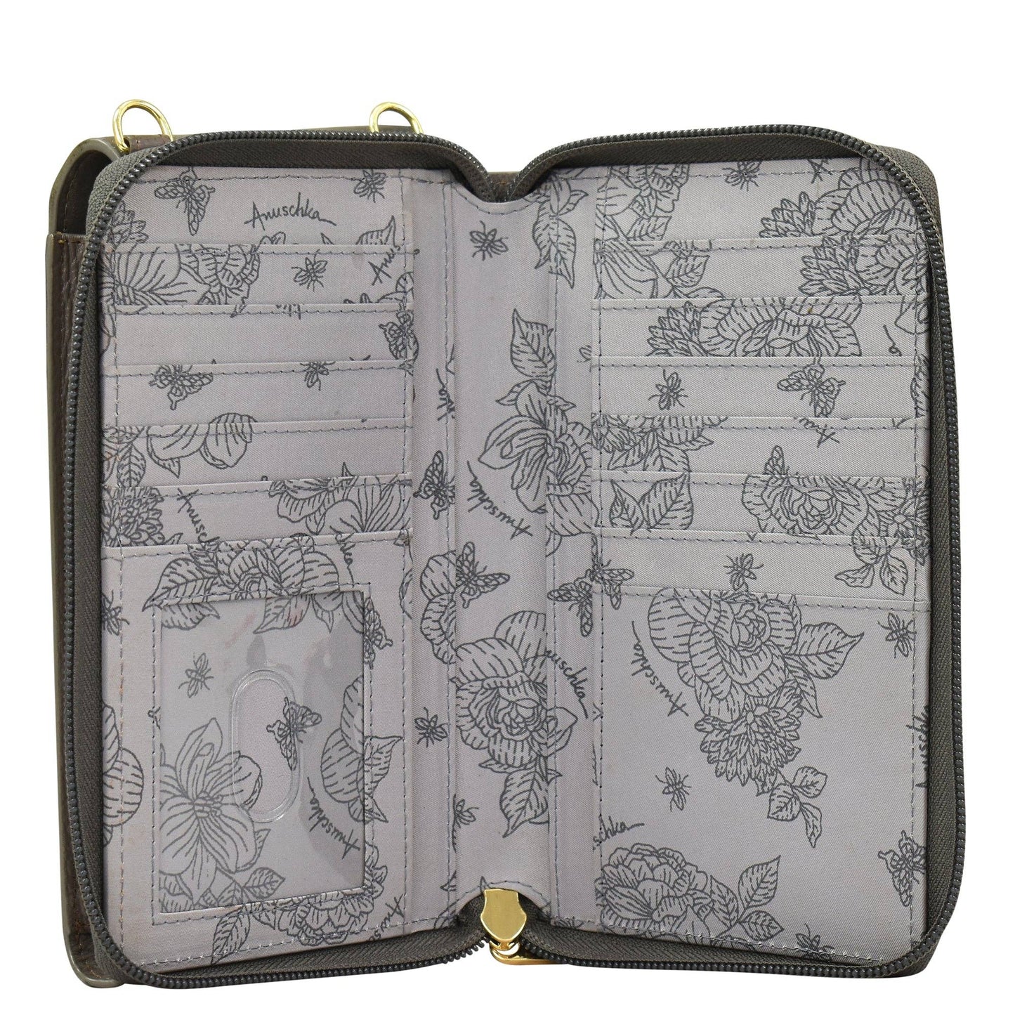 Anuschka Crossbody Phone Case - 1173 with dove design