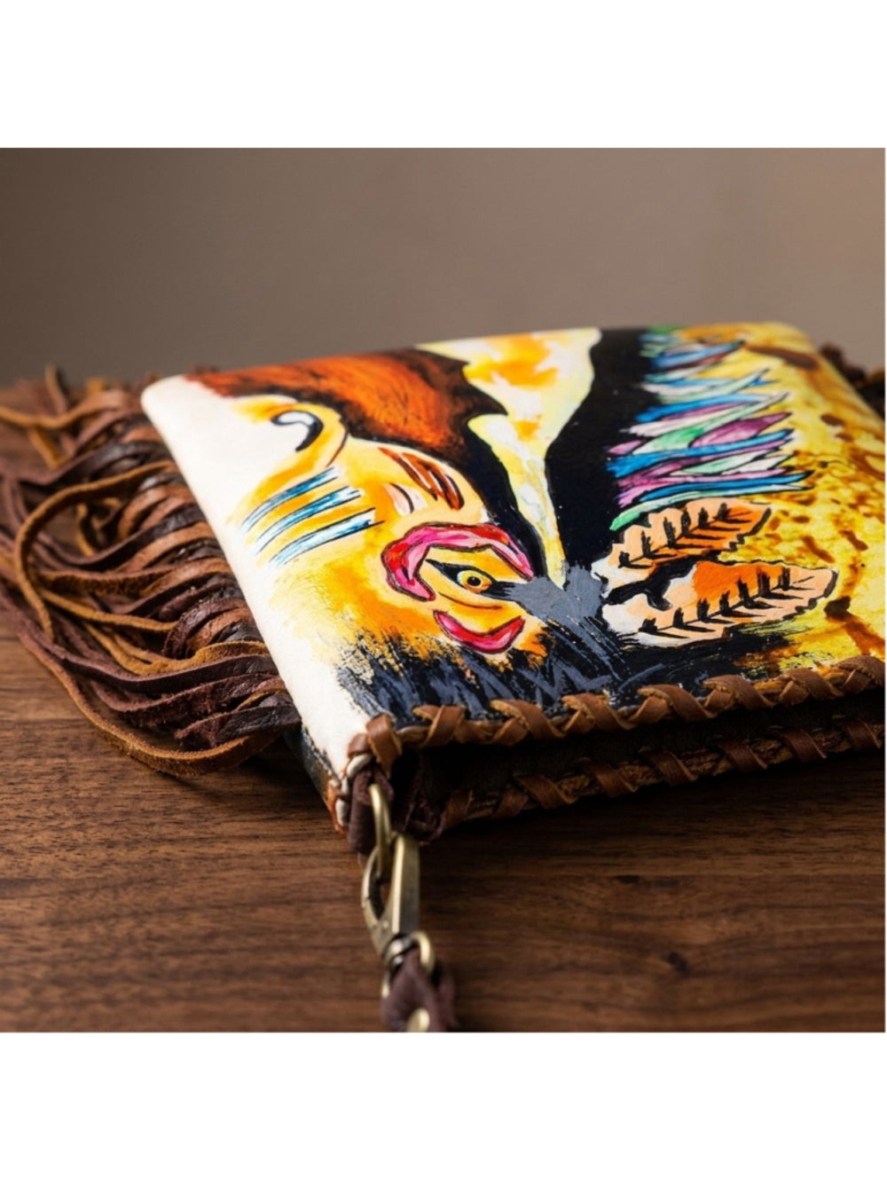 American Darling Wild Horses Boho Painted Fringe Crossbody